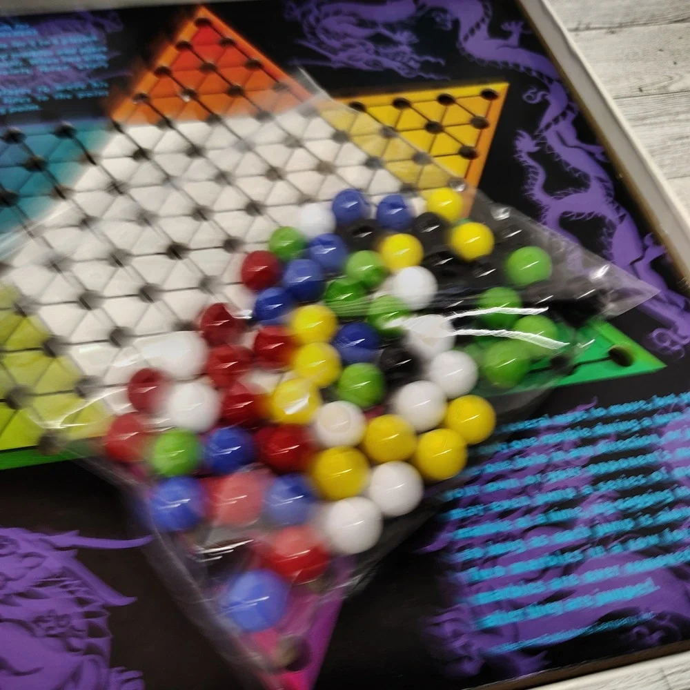 Golden Chinese Checkers Classic‎ Board Game 60 Marbles Gameboard Instructions